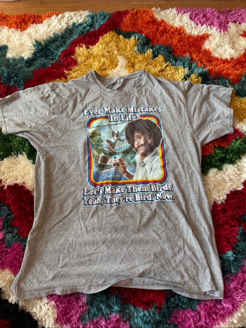 Men's Graphic Tee - Gray Vintage Style "Ever Make Mistakes"